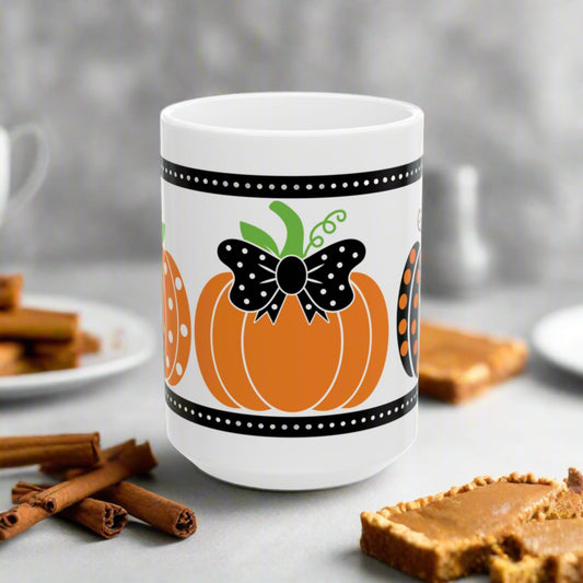 Polka Dot Pumpkin Mug