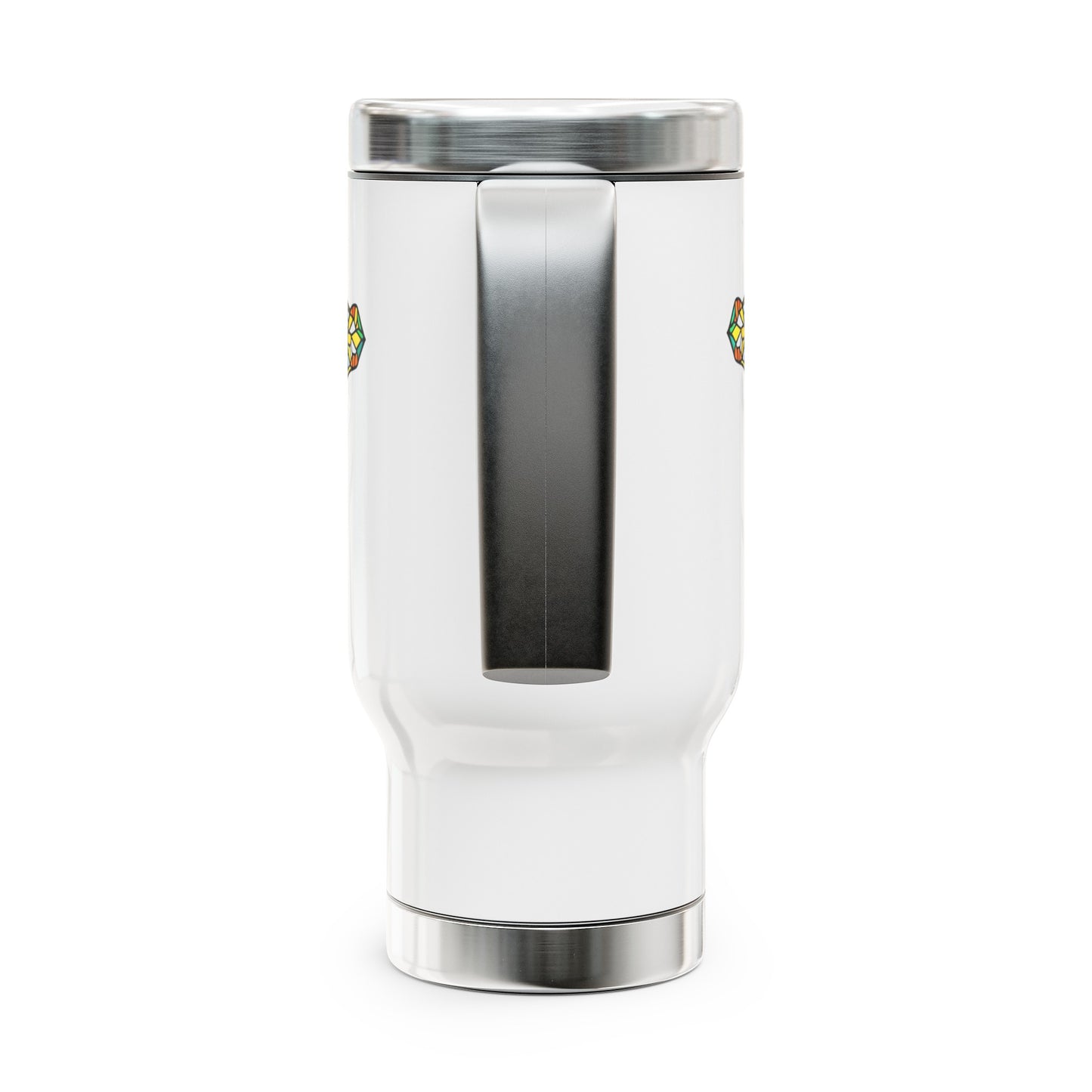 Stain Glass Cross Stainless Steel Travel Mug with Handle, 14oz