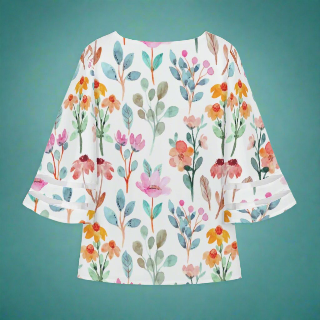 Chiffon Floral Basket Womens Blouse