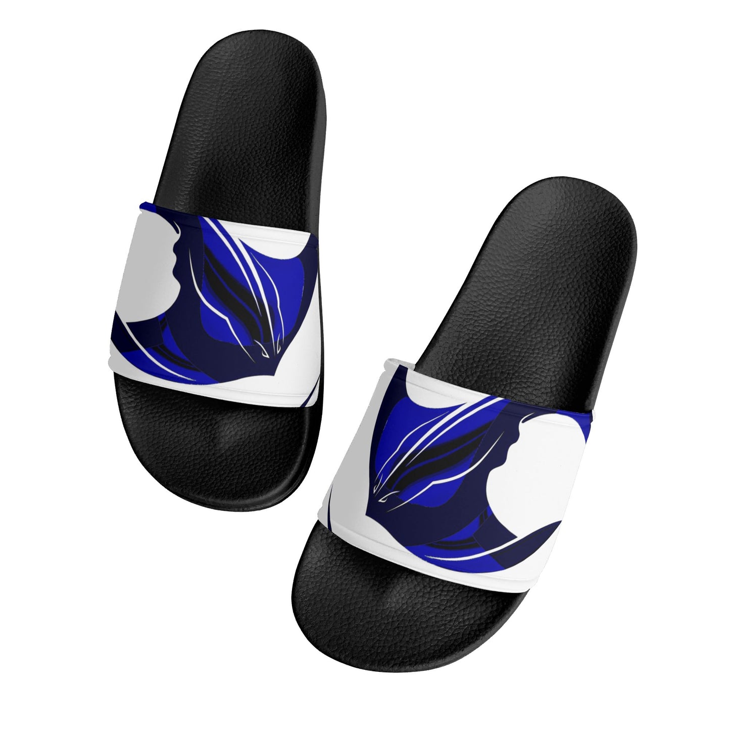 Mens Black and White House Slides/Sandals - Bathroom Slippers