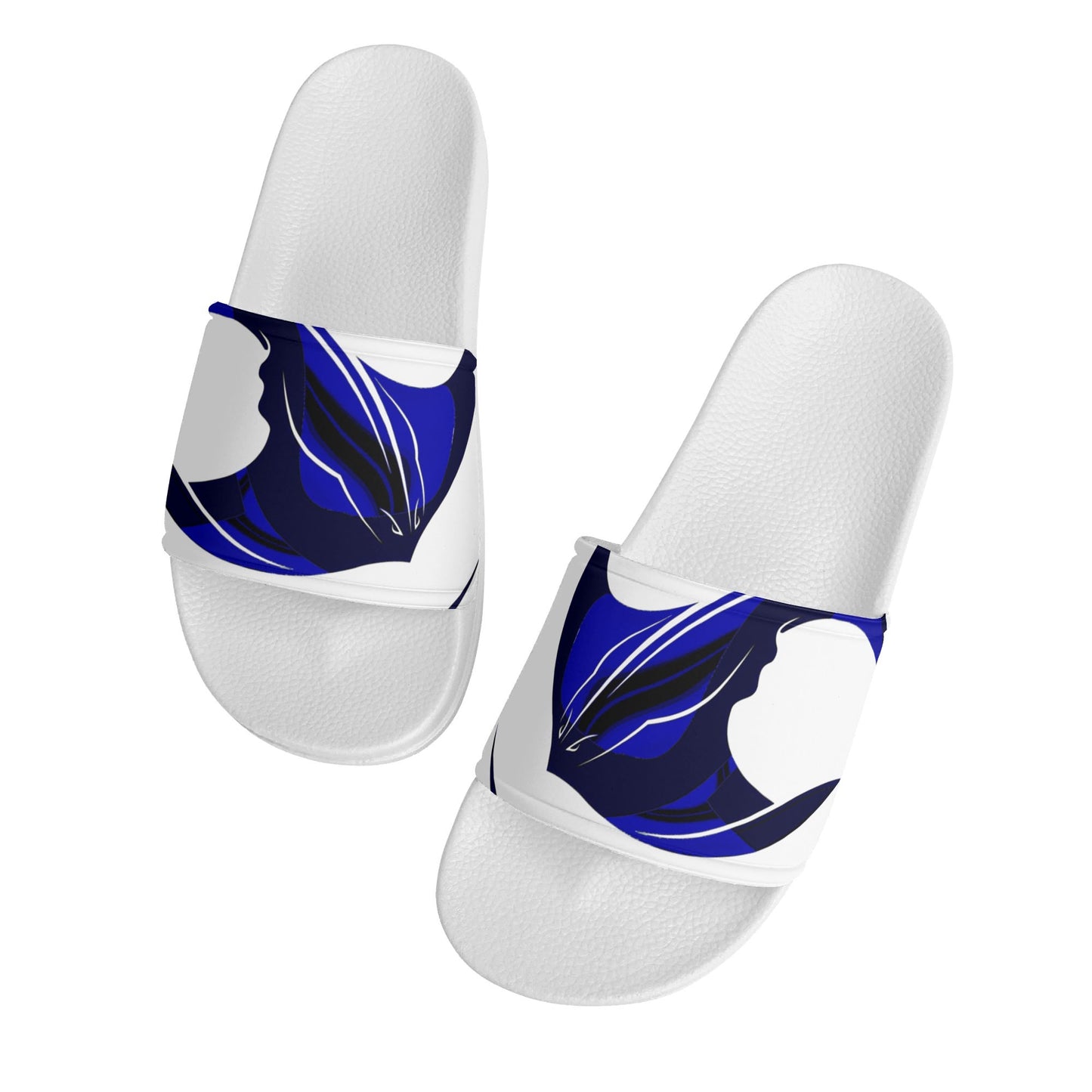 Mens Black and White House Slides/Sandals - Bathroom Slippers