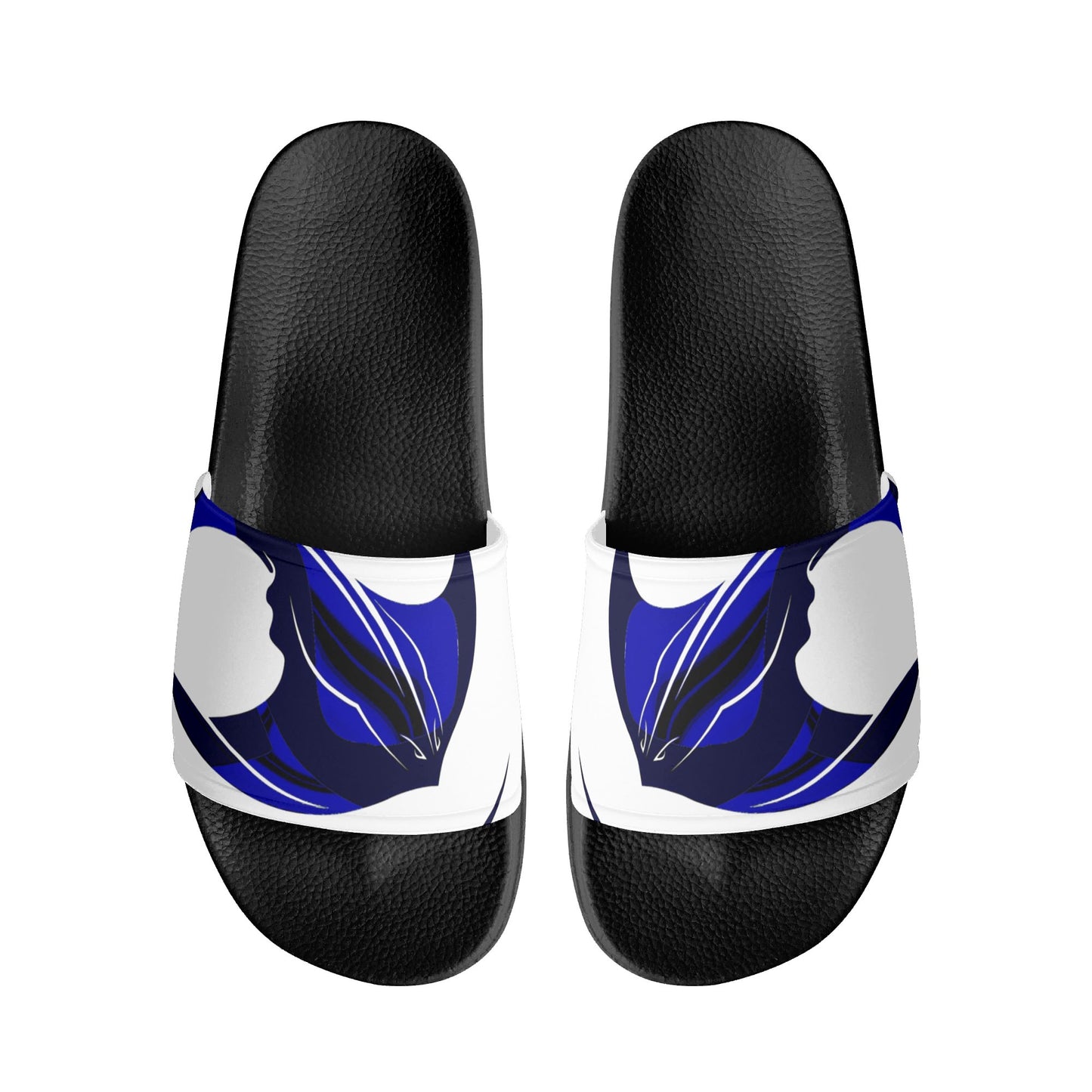 Mens Black and White House Slides/Sandals - Bathroom Slippers