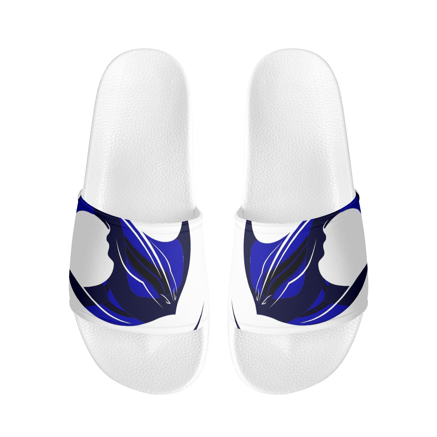 Mens Black and White House Slides/Sandals - Bathroom Slippers