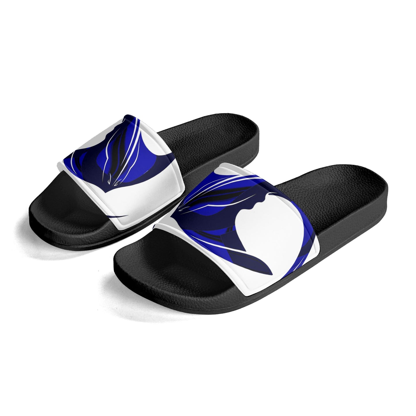 Mens Black and White House Slides/Sandals - Bathroom Slippers