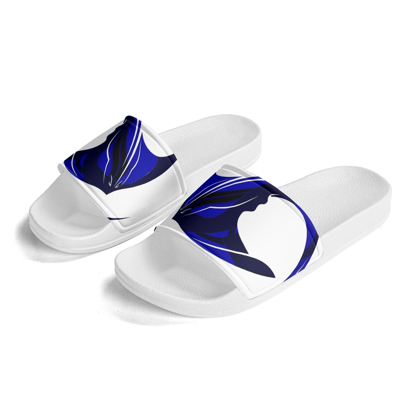 Mens Black and White House Slides/Sandals - Bathroom Slippers