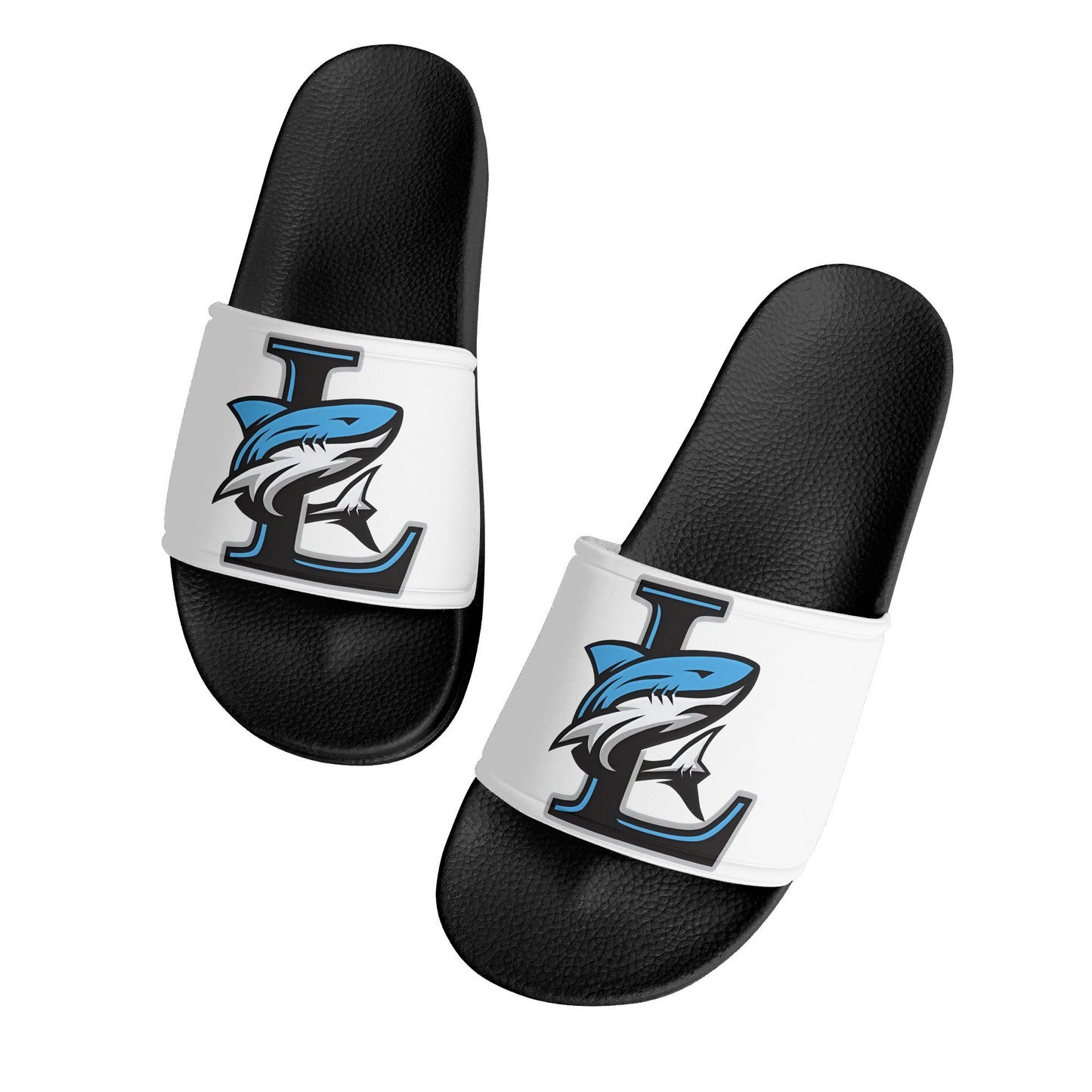 LCC Mens PVC Black and White House Slides/Sandals/Bathroom Slippers