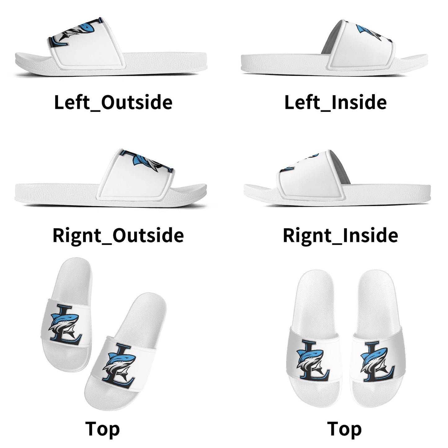 LCC Mens PVC Black and White House Slides/Sandals/Bathroom Slippers