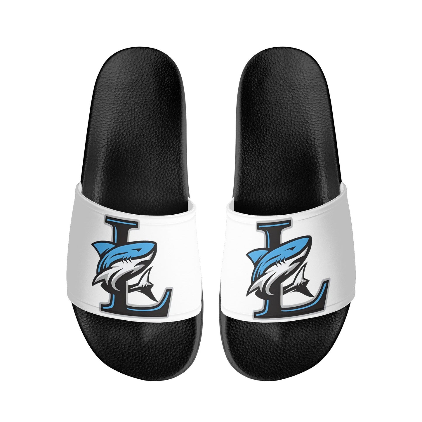 LCC Mens PVC Black and White House Slides/Sandals/Bathroom Slippers