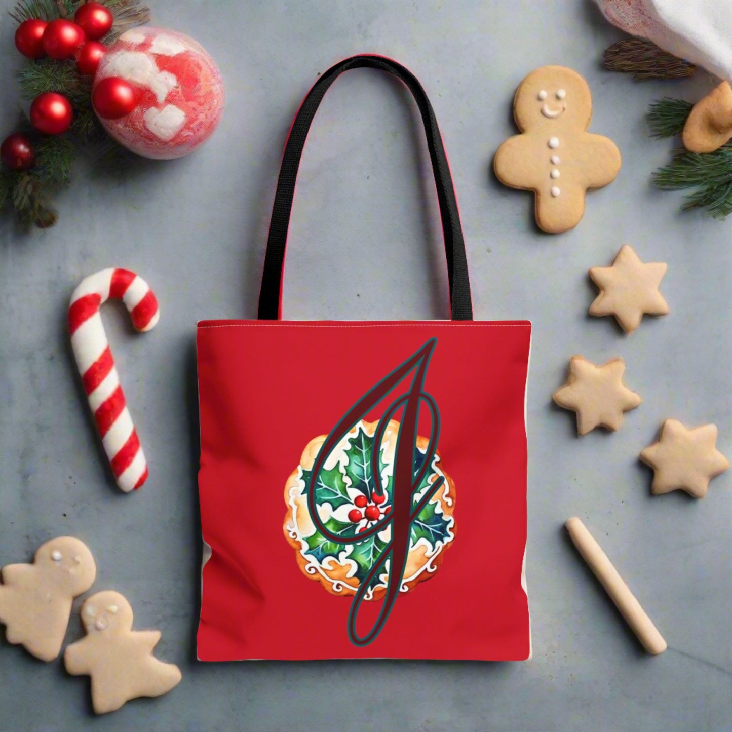 Christmas Tote Bag "J"