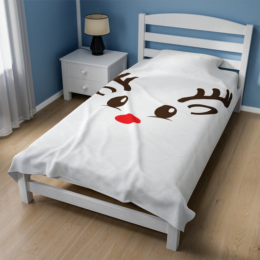 Reindeer Velveteen Plush Blanket